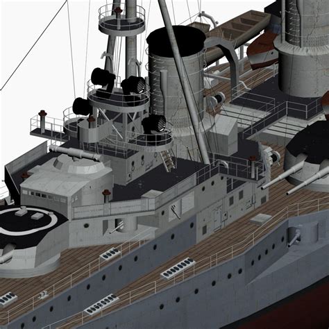 Armored Cruiser Bluecher Imperial German Navy 3D Model 59 Max Free3D