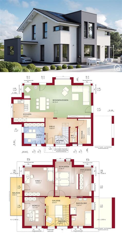 Modernes Haus Design Mit Satteldach Zwerchgiebel Erker Bauen