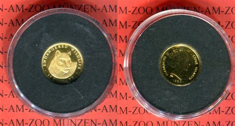 Cook Inseln 25 Dollars Minigoldmünze 1990 Wildlife Tiger proof MA Shops