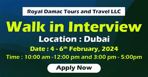 Royal Damac Walk In Interview In Dubai Wedado