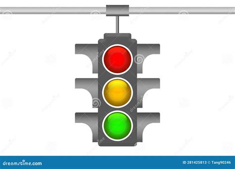 Traffic Lights Isolated on White Background Иллюстрация штока