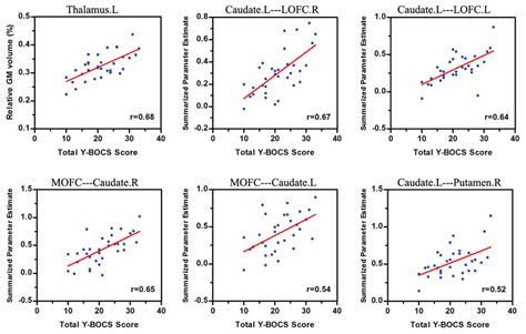 Positive Correlation Between Total Y Bocs Score And Brain Gray Matter