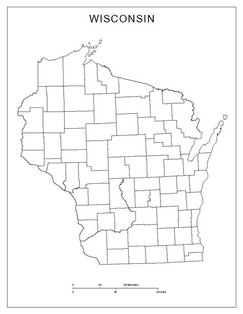 Wisconsin Blank Map