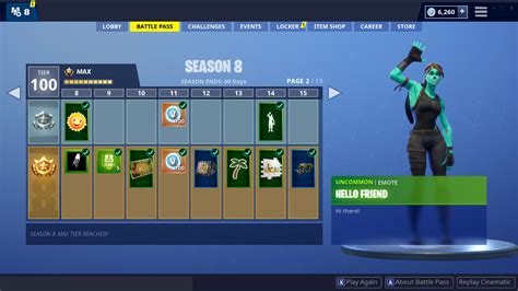 Fortnite Season 8 All Battle Pass Tiers And Rewards Fortnite News