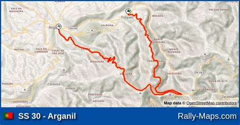 SS 30 Arganil Stage Map Rally Internacional TAP 1973 WRC