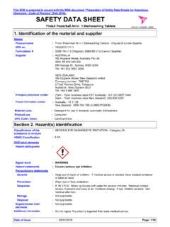 Material Safety Data Sheet Sunlight Dishwashing Dishwashing Liquid