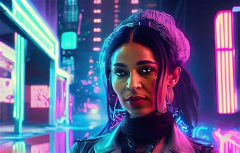 Sumerge El Mundo Cyberpunk En El Brillo Del Ne N Futurista Con Un