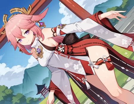 Yae Miko Ingame Ponyxl Lora Nochekaiser Safetensors Comfyui Cloud