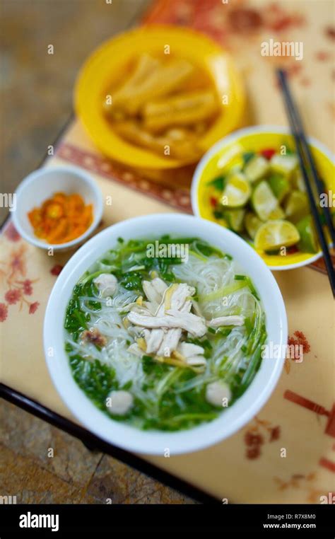 Vietnam Hanoi Chicken Noodle Soup Stock Photo Alamy