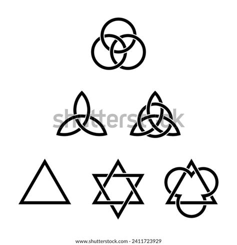 Six Trinity Symbols Ancient Christian Symbols Stock Vector (Royalty ...
