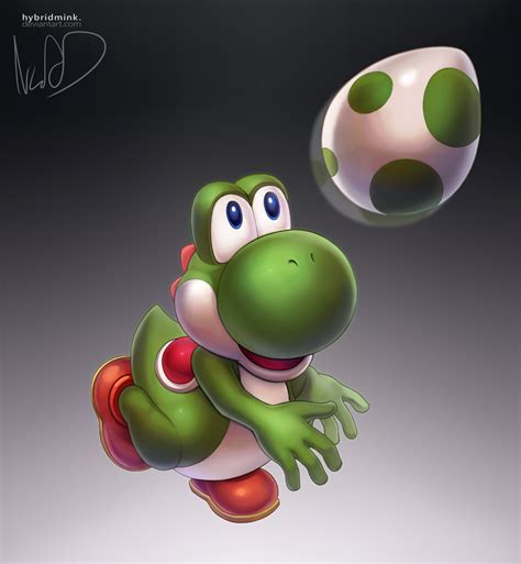 248745 Safe Artisthybridmink Yoshi Mario Fictional Species Yoshi Species Mario