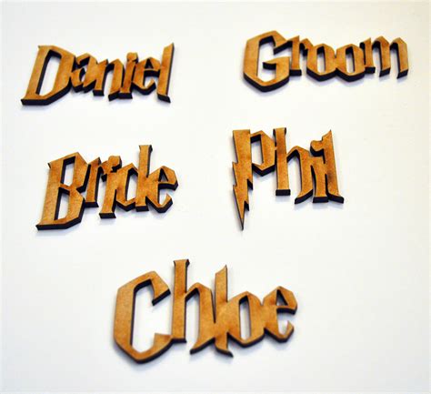 Personalised Name Place Setting Harry Potter inspired Laser wood Wedding - Lazzylozlasercutter