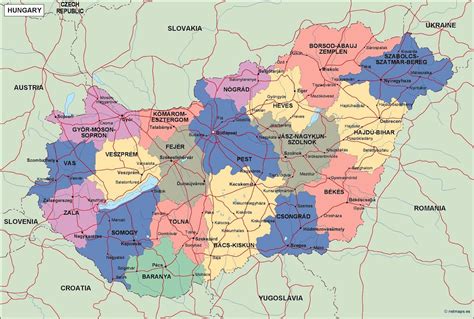 Map Of Hungary Political Map Vector Map Europe Map Images And Photos
