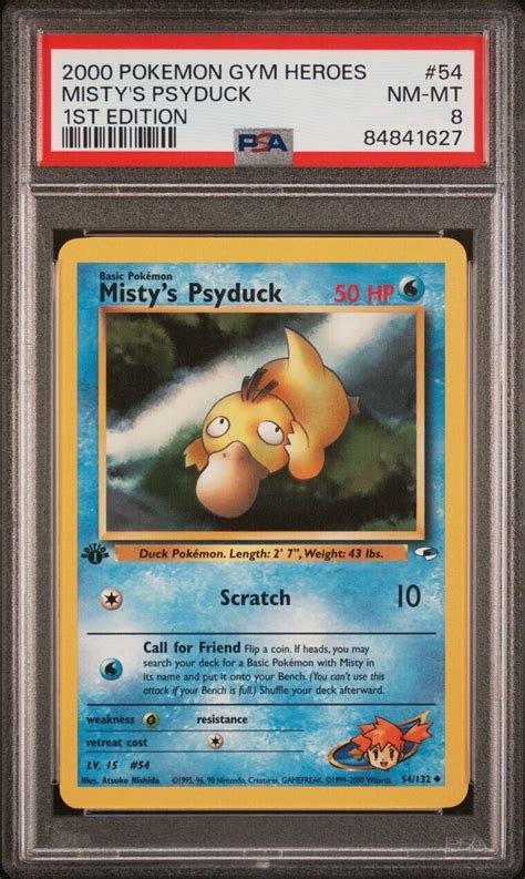 Pokémon TCG Misty s Psyduck Gym Heroes 54 132 Regular 1st Edition