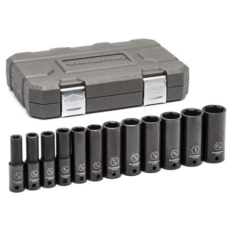 GEARWRENCH 84942N 12 Piece 1/2 Inch Drive Impact Socket Set Deep SAE - 1/2" Drive, 1/2" Drive ...