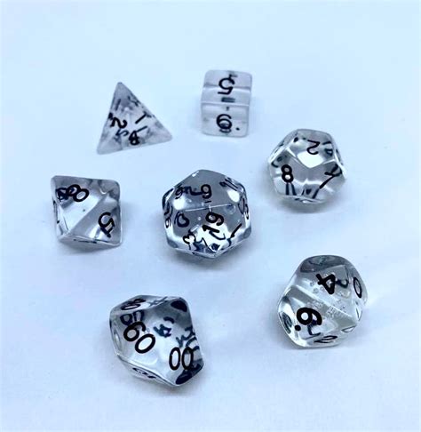 Gem Clear 7 Poly Dice Set Em4miniatures