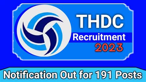 THDC Recruitment 2023 For Junior Engineer Trainee JET 181 Vacancies