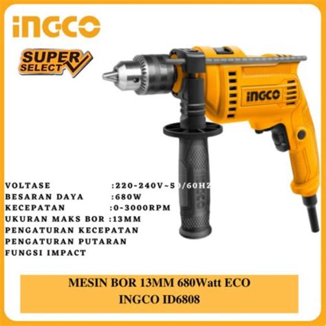 Jual Mesin Bor Listrik Impact Drill 13mm INGCO ID6808 Shopee Indonesia