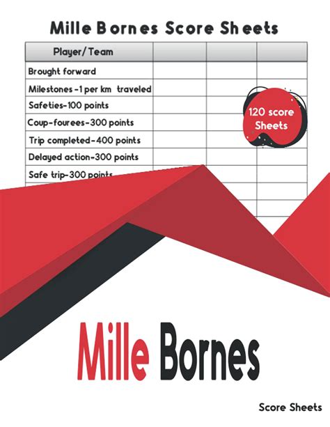 Buy Mille Bornes Score Sheets 120 Score Keeping For Mille Bornes