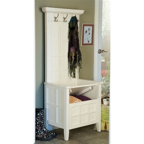 Home Styles® White Mini Hall Tree And Storage Bench 163285 Living Room