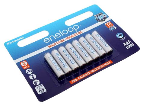 8er Pack Panasonic Eneloop Aaa Hr03 Micro Nimh Battery 1 2v 750mah