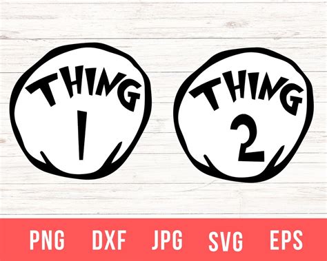 Thing 1 Thing 2 Svg Thing 1 Svg Dr Seuss Svg Thing 2 Svg Cat In The