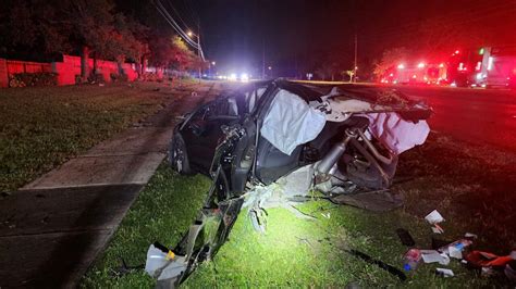 Starkey Road Crash Leaves 1 Dead 1 Seriously Injured And Car Split In