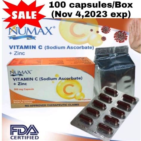 Numax Vitamin C Sodium Ascorbate Plus Zinc Capsules Per Box