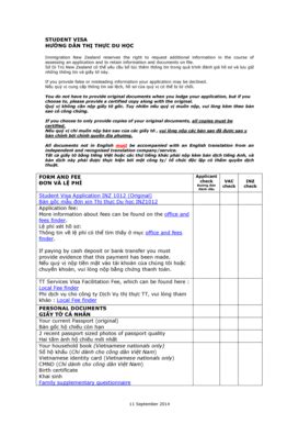 Fillable Online Act Immigration Govt STUDENT VISA H NG D N TH TH C DU