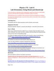 Phys D Lab Final Docx Physics Lab Lab Orientation Using