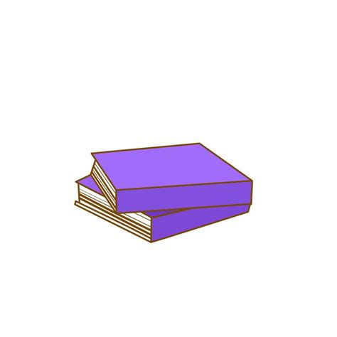 Vector Illustration Stack Of 2 Purple Books Tilted Isolated White