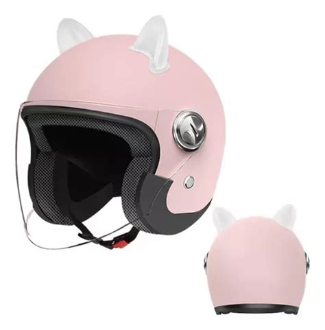 Casco Motocicleta Con Orejas Gato Para Adultos Cuotas Sin Inter S