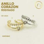 Anillo Rodinado Ajustable Corazon Bisuteria Jg