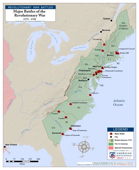 Revolutionary War Battles Map