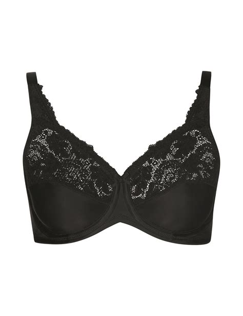 Maidenform Lilyette Classic Minimiser Bra Black Uplifted Lingerie