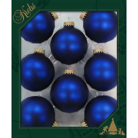 Matt Royal Blue Glass Baubles The Christmas Shop