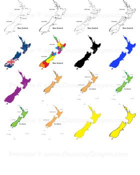 Maps of New Zealand: Clip Art Map Set by Maps of the World | TpT