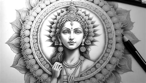 Premium Photo Drawing Sree Krishna Thakur Mandala Art Illustration