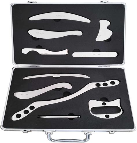 Antiexi Stainless Steel Gua Sha Scraping Massage Tool Set Iastm Tool Set10pcs