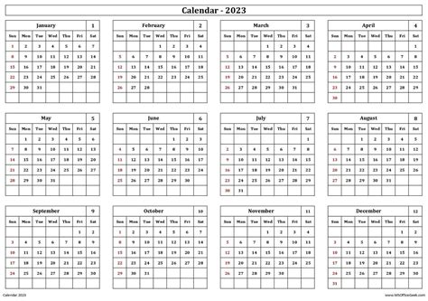 Ready-To-Use Printable Calendar 2023 - MSOfficeGeek