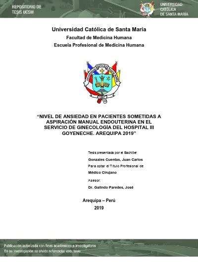 Nivel de Ansiedad en Pacientes Sometidas a Aspiración Manual