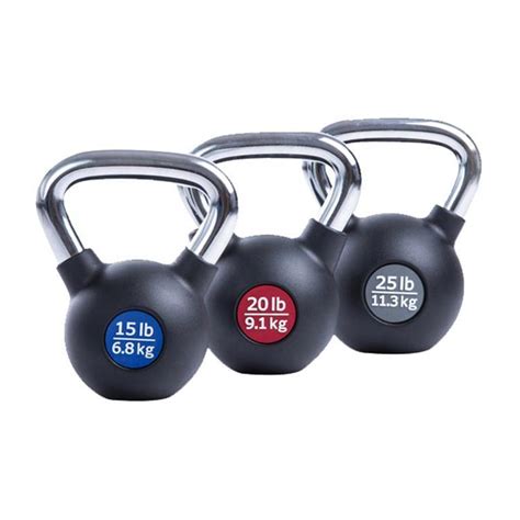 Rubber Coated Kettlebell With Chrome Handle Cast Iron Solid Kettlebell