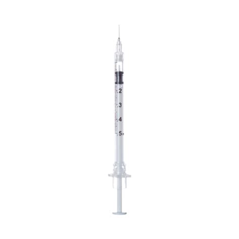 Sol Millennium 100002IM Safety Insulin Syringe With Needle 0 5 ML 1 2