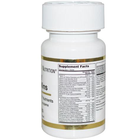 California Gold Nutrition, Ежедневные витамины и минералы, 30 таблеток ...