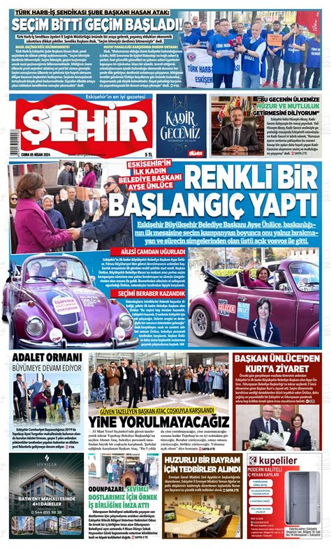 05 Nisan 2024 tarihli Şehir Gazete Manşetleri