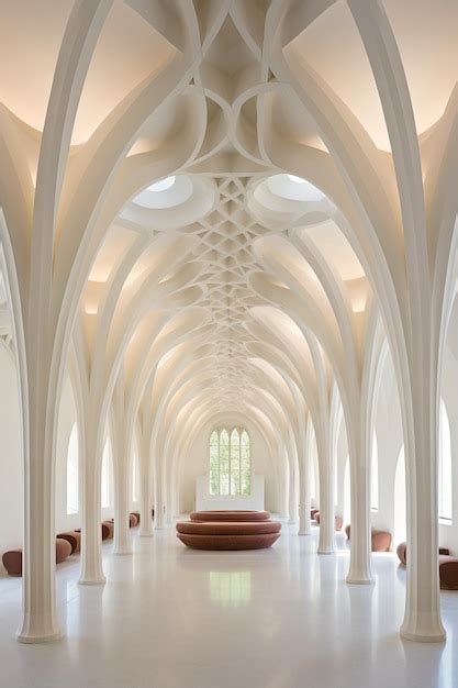 premium photo  large hall   large column   center