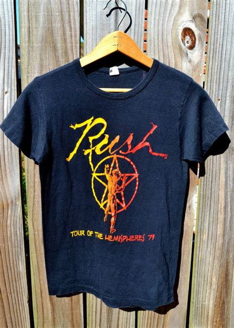 Vintage 1979 Rush Concert Tour Of The Hemispheres Pentagram Tshirt And