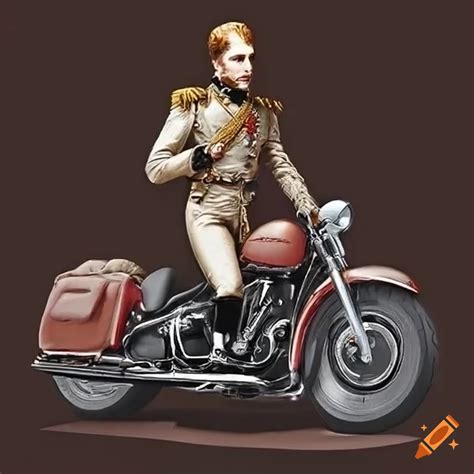 Napoleon Bonaparte Riding A Harley Davidson Motorcycle On Craiyon