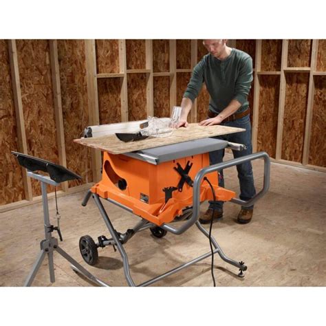 Ridgid R4514 R213bnf 15 Amp 10 In Portable Pro Jobsite Table Saw With Rolling Stand And