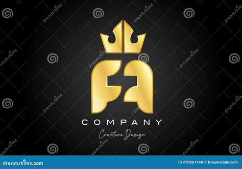 Gold Golden A Alphabet Letter Logo Icon Design Creative Crown King